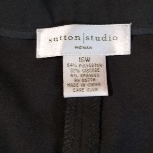Sutton Studio NWT Black Business Dress Fly Front Pants Size 16W - Picture 7 of 9
